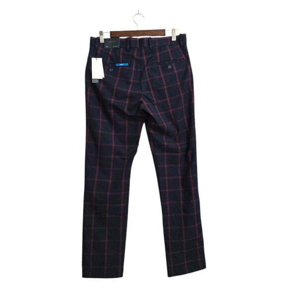 Perry Ellis NWT Windowpane Slim Fit Stretch Pants In Dark Sapphire Sz 30x30 - Picture 5 of 13